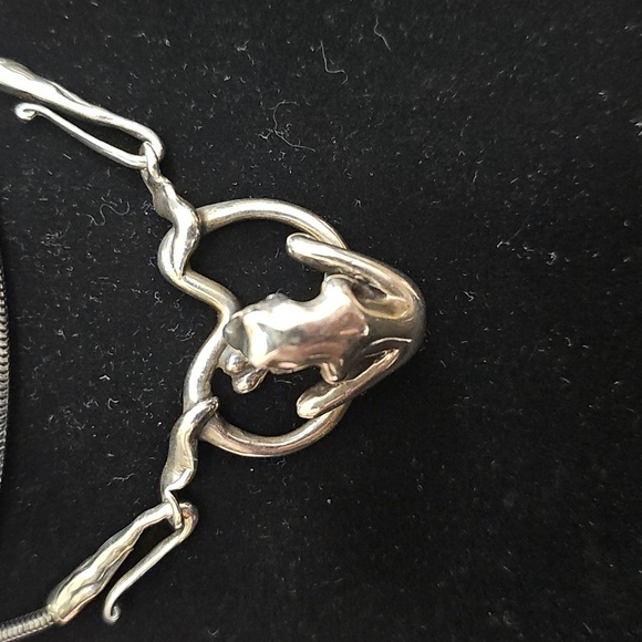 RARE!! James Yesburger Sterling Silver Prince Frog Necklace